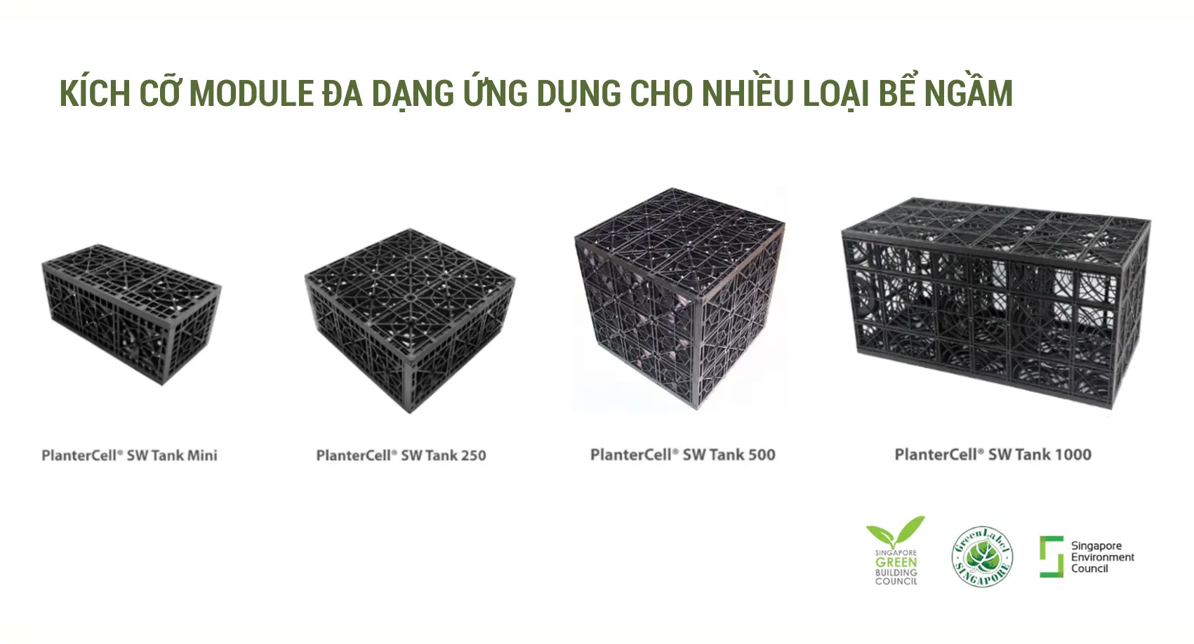 Bể ngầm module có nhiều kích cỡ